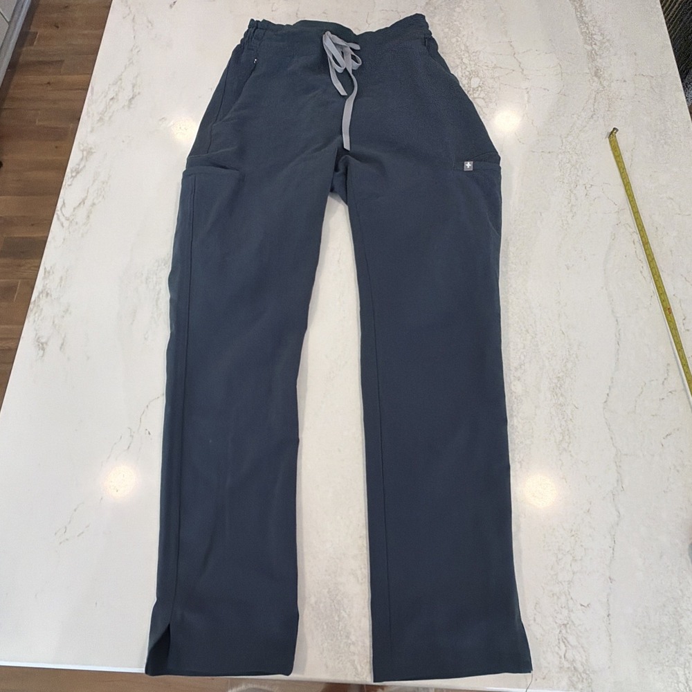 FIGS Womens Blue Scrub Pants Side Pockets XS/petite